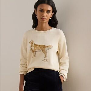 Ralph Lauren cream Golden Retriever Dog Sweater Jumper S